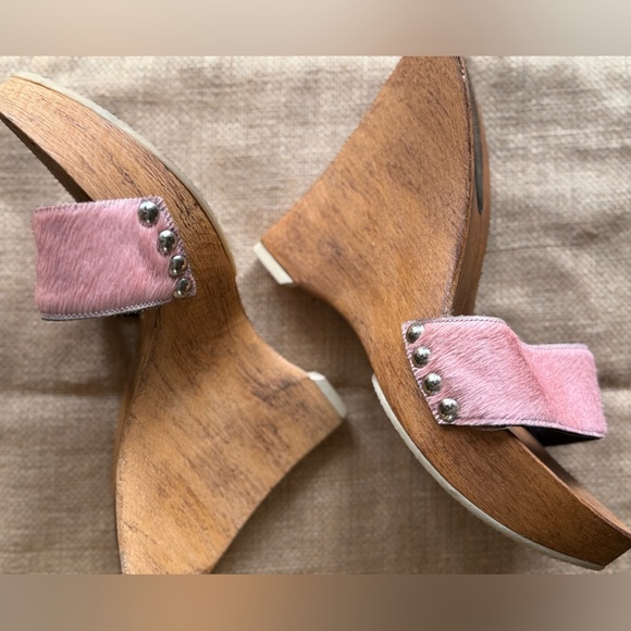 Giuseppe Zanotti Shoes - Perfect mules wedges western dusty pink wooden wedges shoes